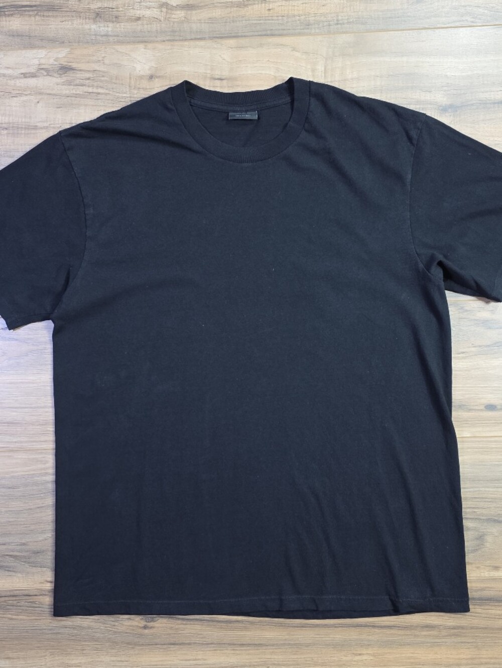 John Elliott Black Heavyweight Relaxed Crewneck Blank Tee Shirt Size 4 XL
